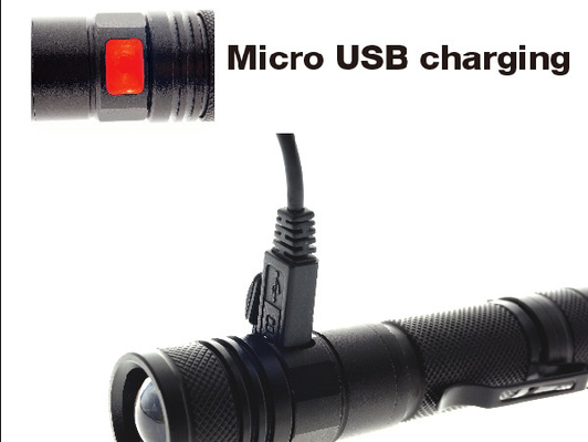 마이크로 USB 위탁을 가진 휴대용 재충전용 EDC LED 플래쉬 등 콤팩트 놀
